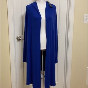 Laila Jayde NEW Long Duster Sweater Blue Large tag
